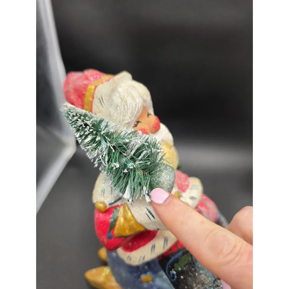 Vintage 1999‎ House Of Hatten Denise Calla Santa Claus Riding On An Ice Skate